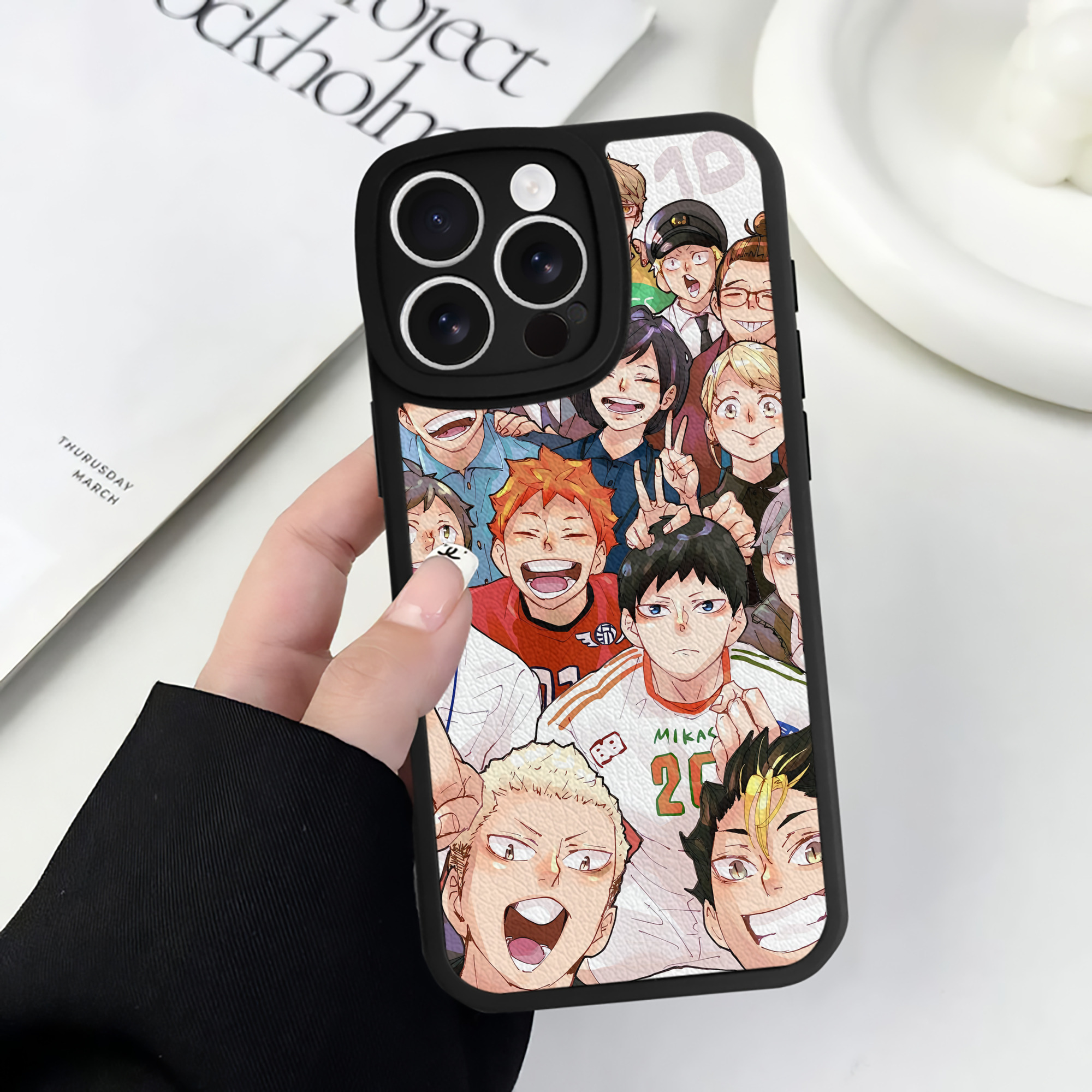 （画像用） ハイキュー!! Haikyu!! 【iPhone 16シリーズ対応】シリコンスマホケース（レザー調） 材質：シリコン